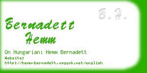 bernadett hemm business card